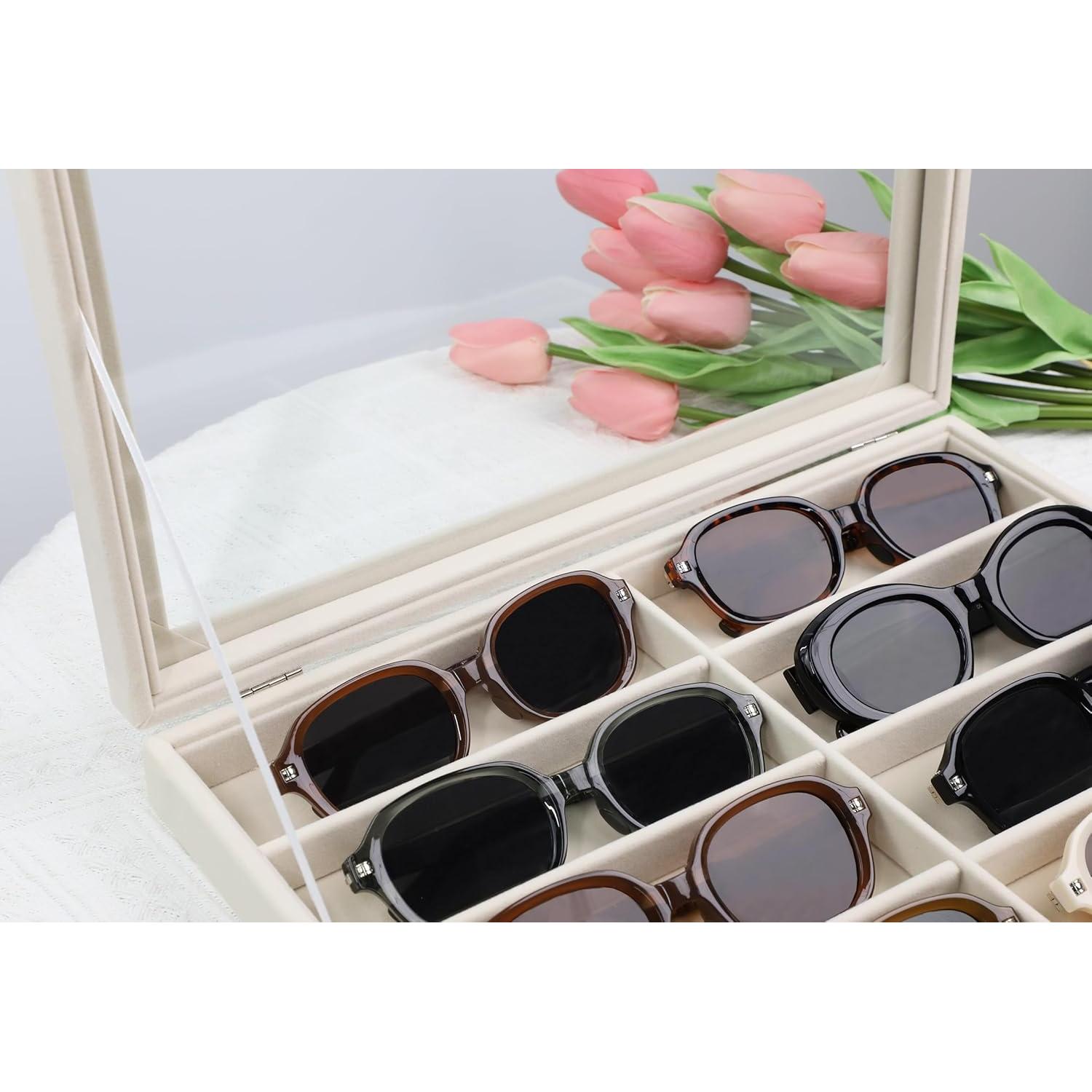 Organizador de Gafas Stratalife Beige 8 Rejillas con Tapa