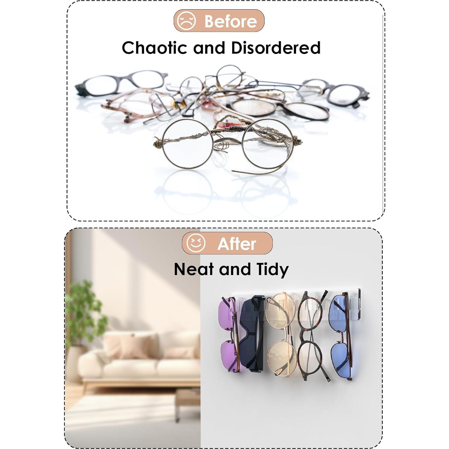 Organizador de Gafas de Sol Collwait 2 Paquetes Acrílico Transparente