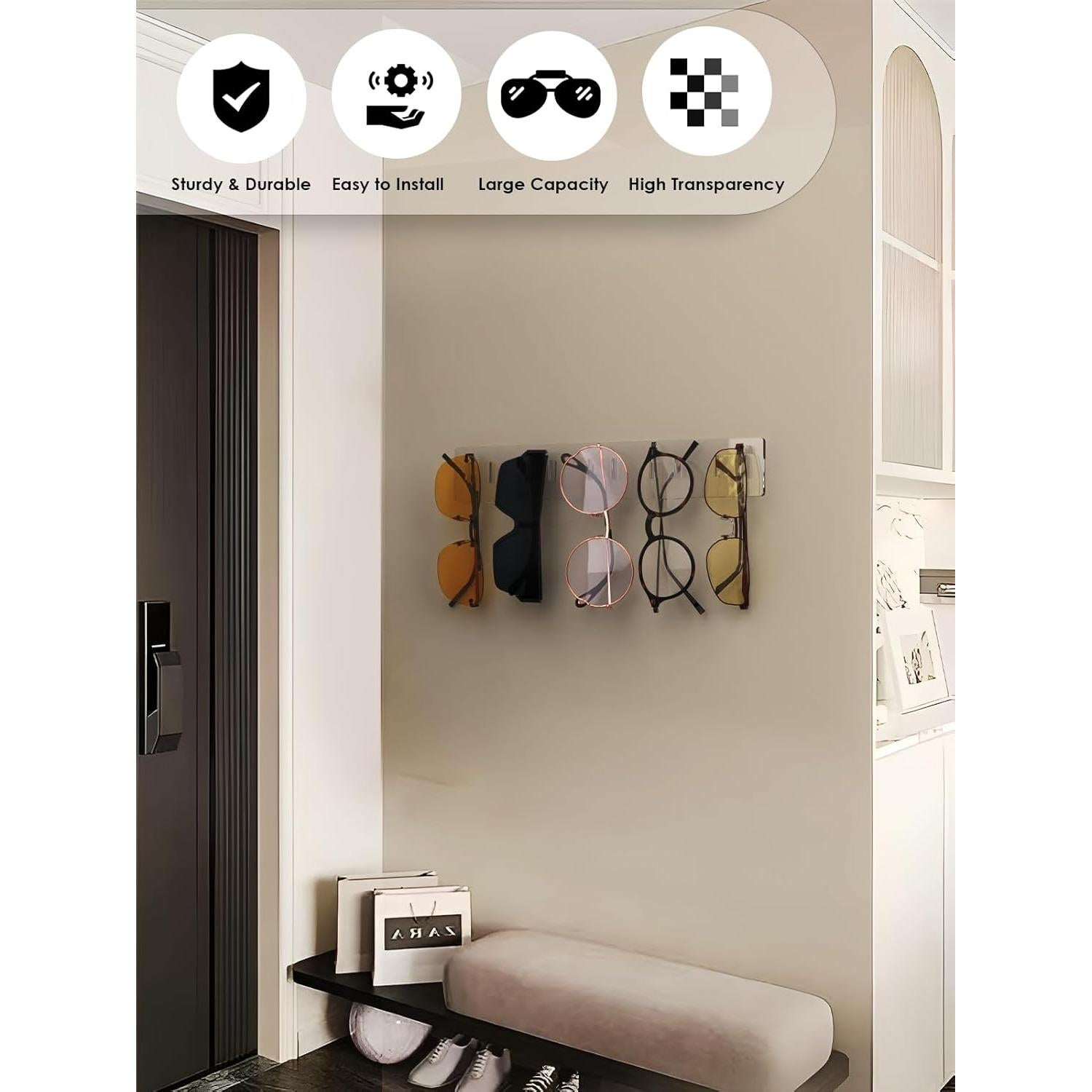 Organizador de Gafas de Sol Collwait 2 Paquetes Acrílico Transparente