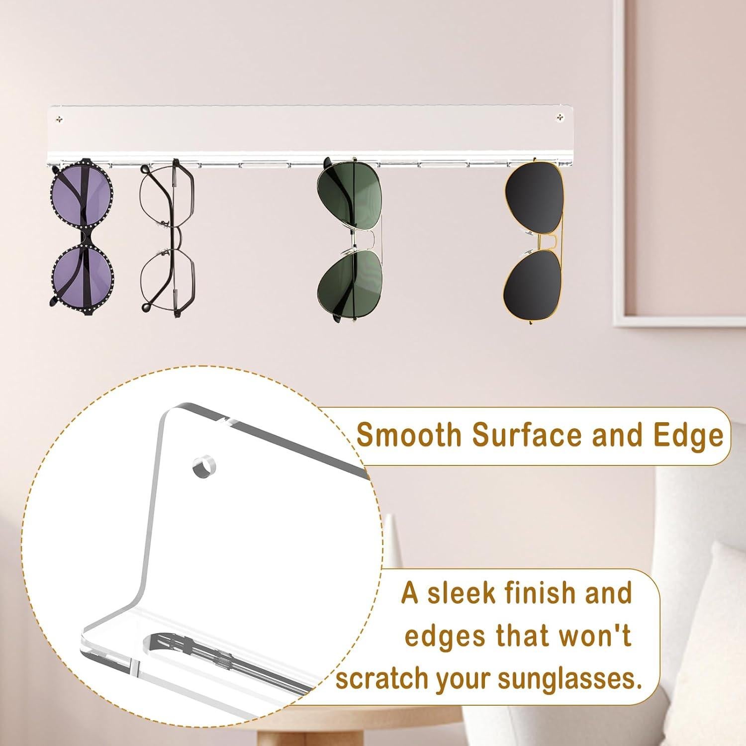 Organizador de Gafas de Sol Bigfety, Estante Pared Acrílico 3 Pzas