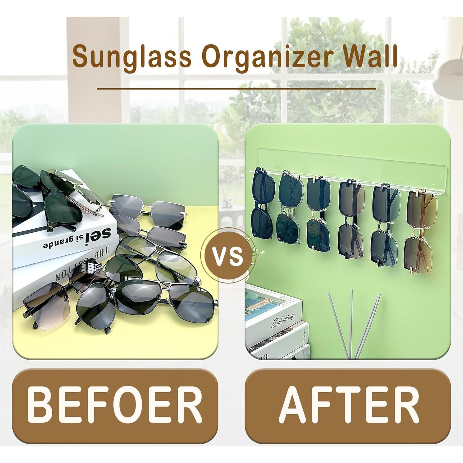 Organizador de Gafas de Sol Bigfety, Estante Pared Acrílico 3 Pzas