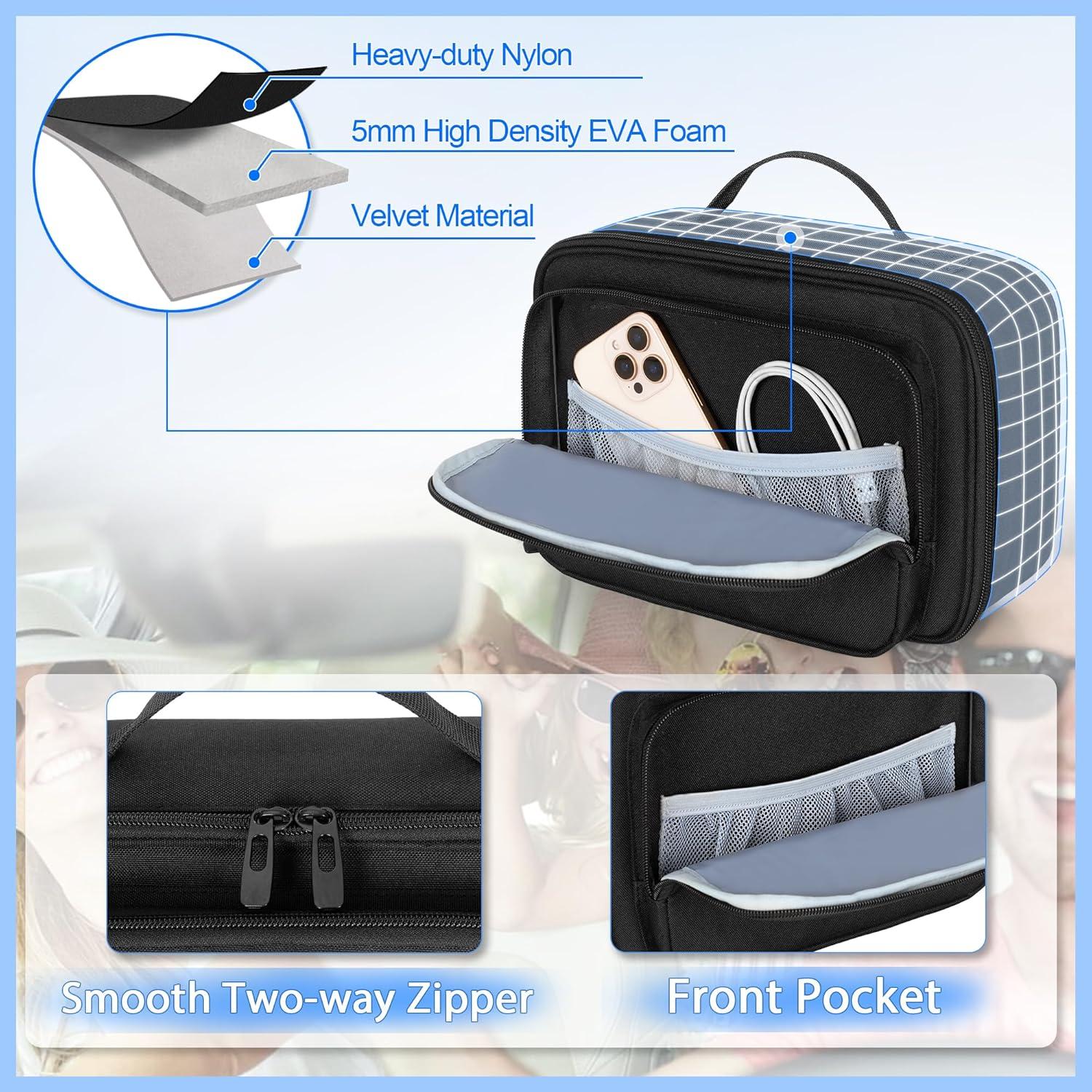 Organizador de Gafas CURMIO Estuche de Viaje Negro 7 Pares