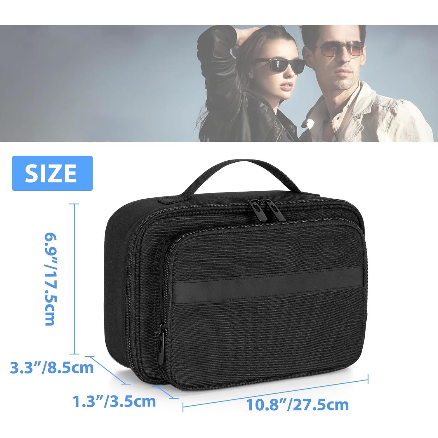 Organizador de Gafas CURMIO Estuche de Viaje Negro 7 Pares