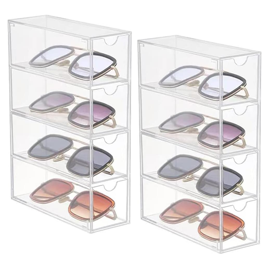 Organizador de Gafas Vowcarol 2 Piezas Acrílico 4 Cajones