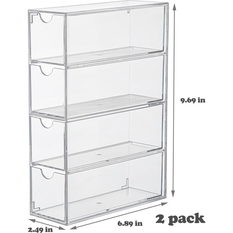 Organizador de Gafas Vowcarol 2 Piezas Acrílico 4 Cajones