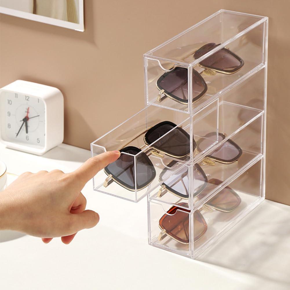 Organizador de Gafas Vowcarol 2 Piezas Acrílico 4 Cajones
