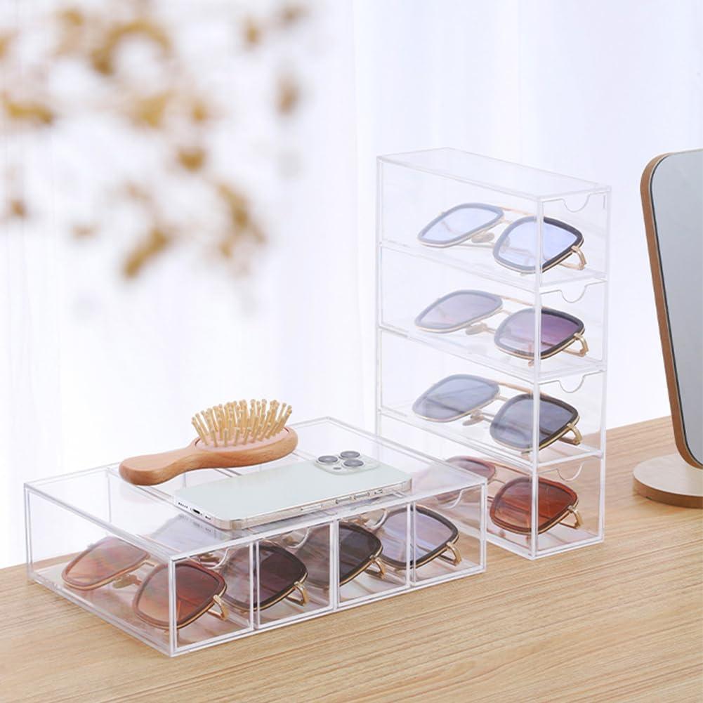Organizador de Gafas Vowcarol 2 Piezas Acrílico 4 Cajones