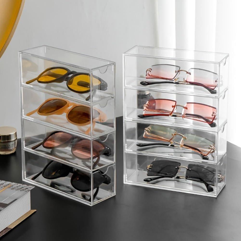 Organizador de Gafas Vowcarol 2 Piezas Acrílico 4 Cajones