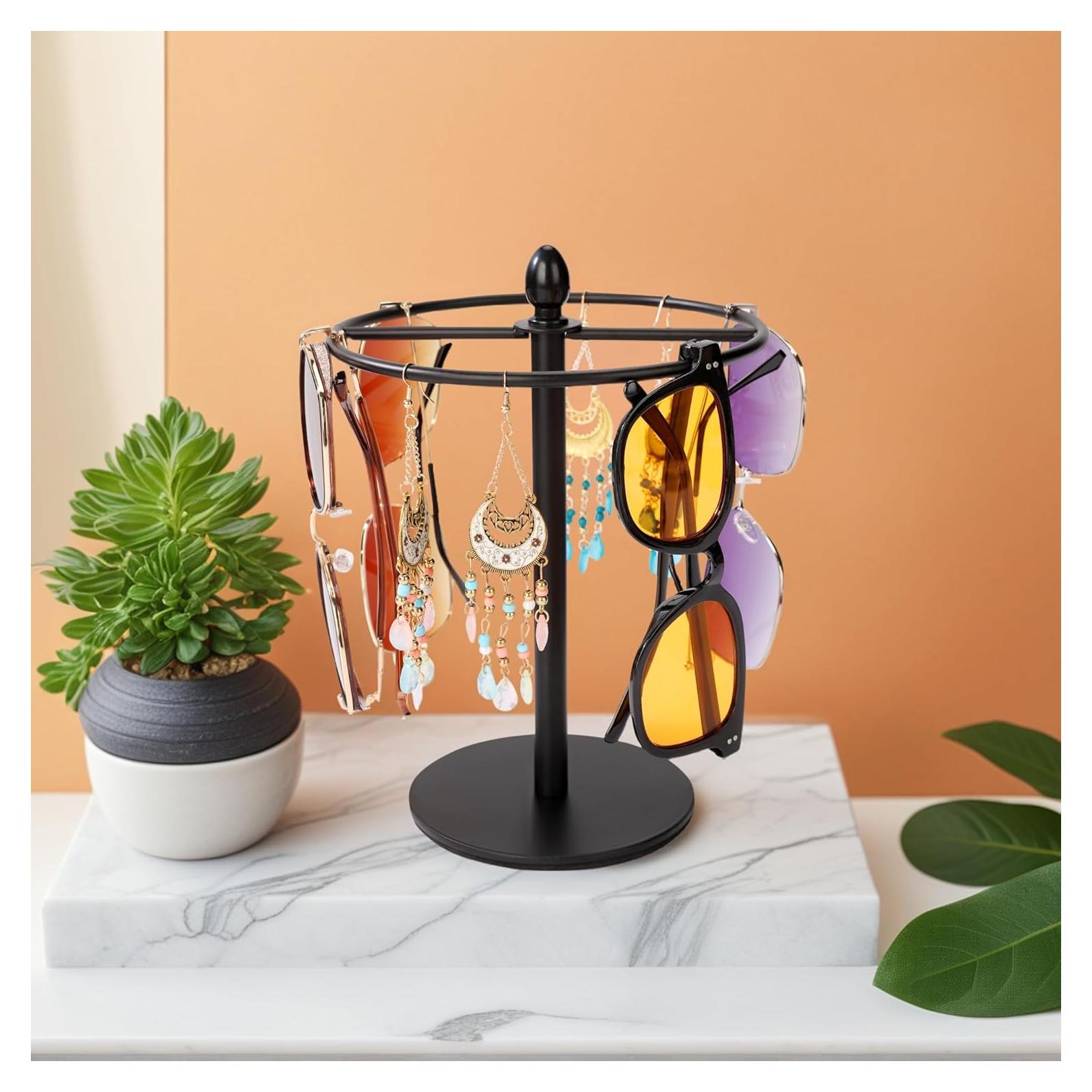 Soporte para Gafas de Sol Wismay, Acero Inoxidable Negro, 12 Pares