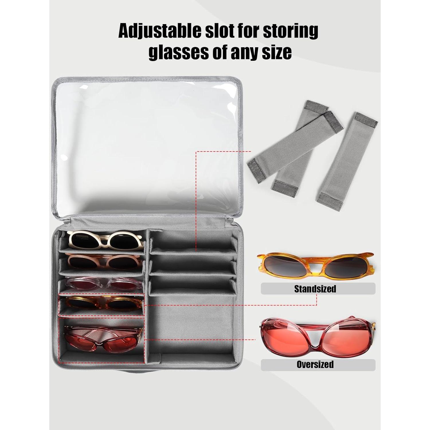 Estuche Organizador de Gafas Bukere 12 Compartimentos Gris