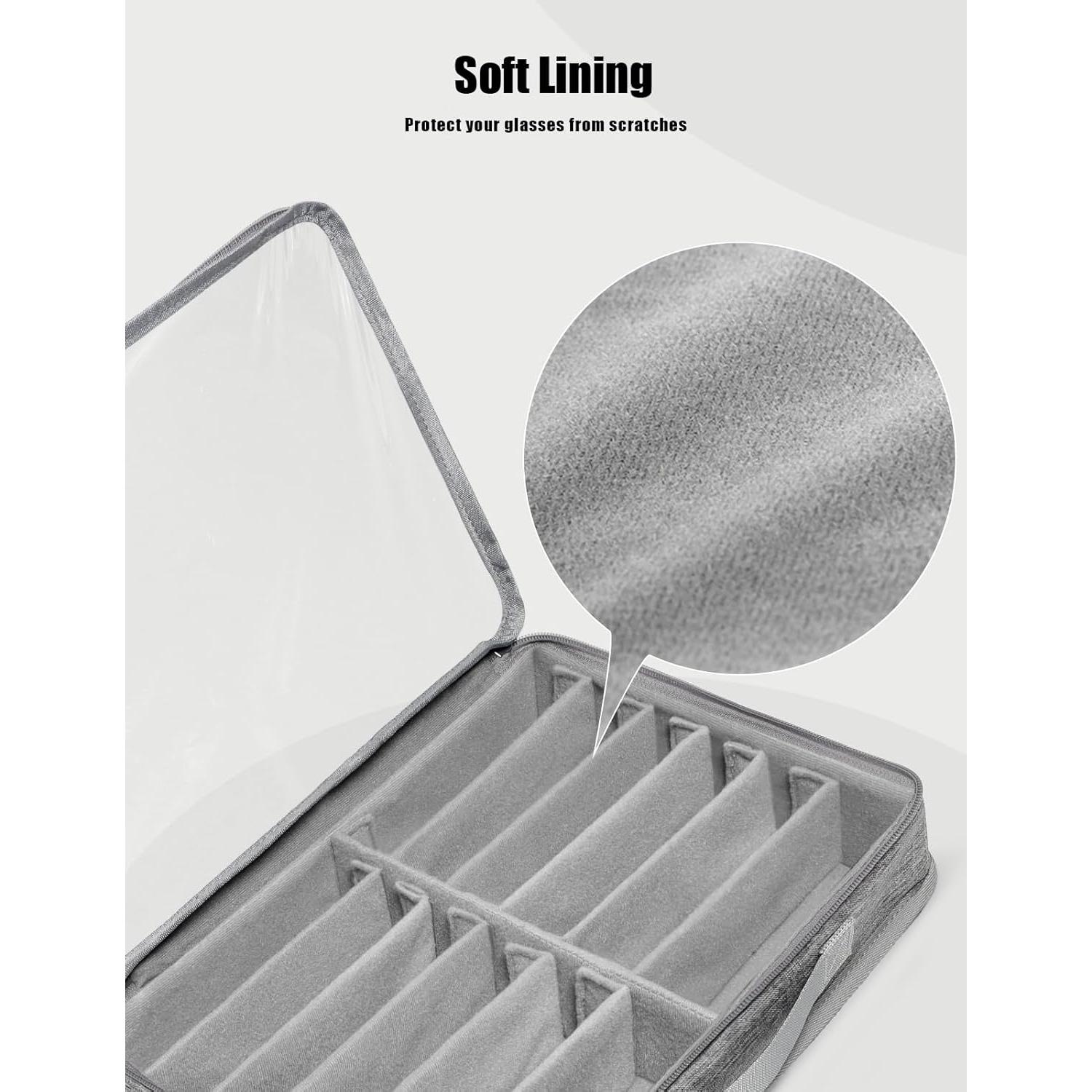 Estuche Organizador de Gafas Bukere 12 Compartimentos Gris