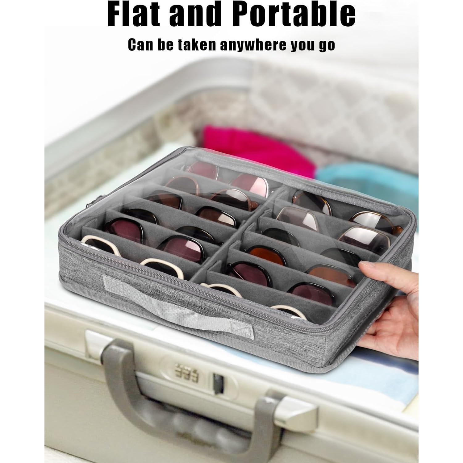 Estuche Organizador de Gafas Bukere 12 Compartimentos Gris