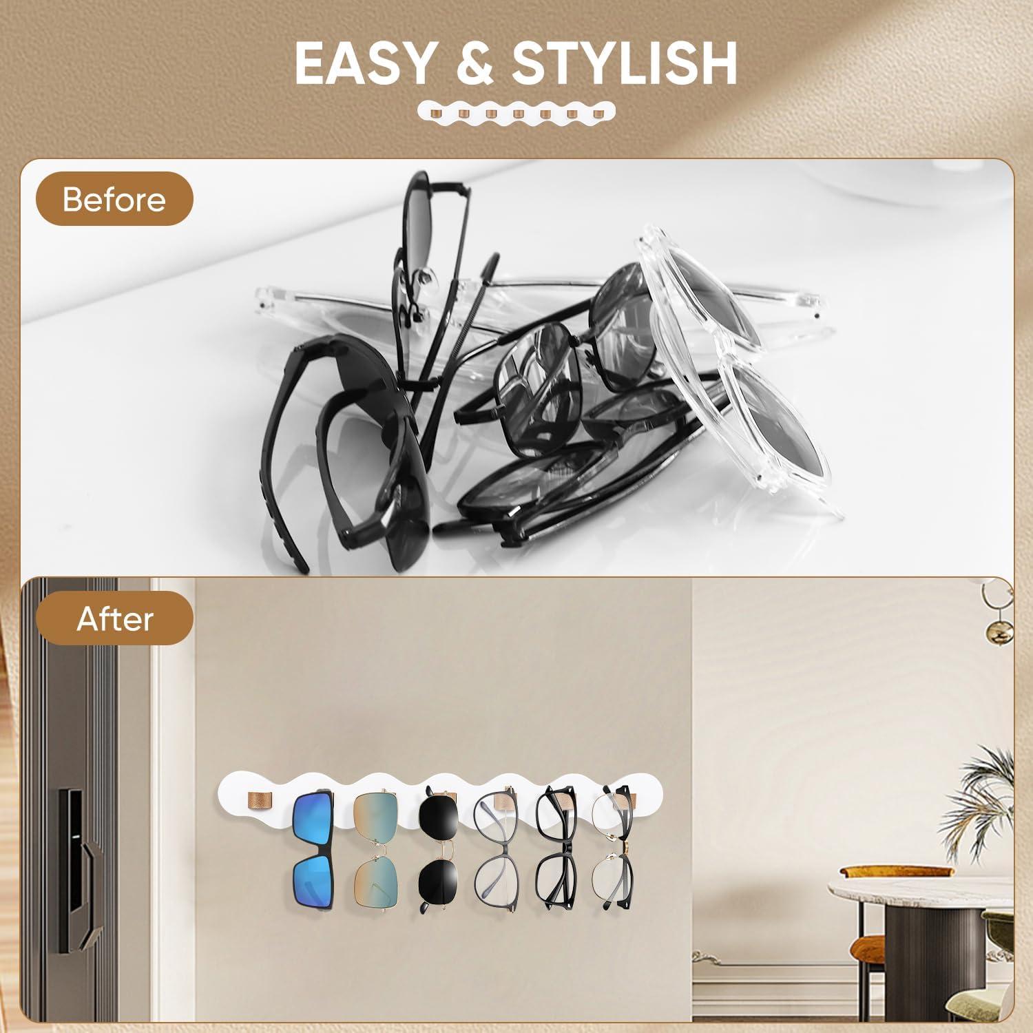 Organizador de Gafas de Sol ONULISS Madera Haya 7 Ranuras