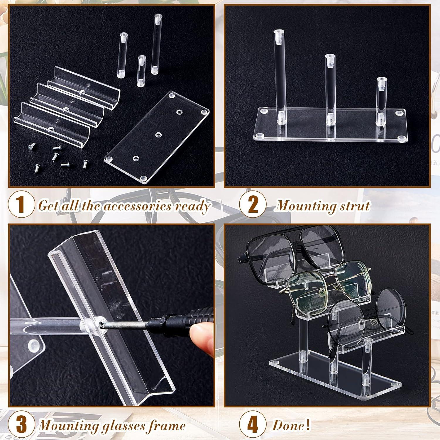 Soporte para Gafas Sintuff 2 Pcs Acrílico 3 Niveles 6.5x15.5 cm
