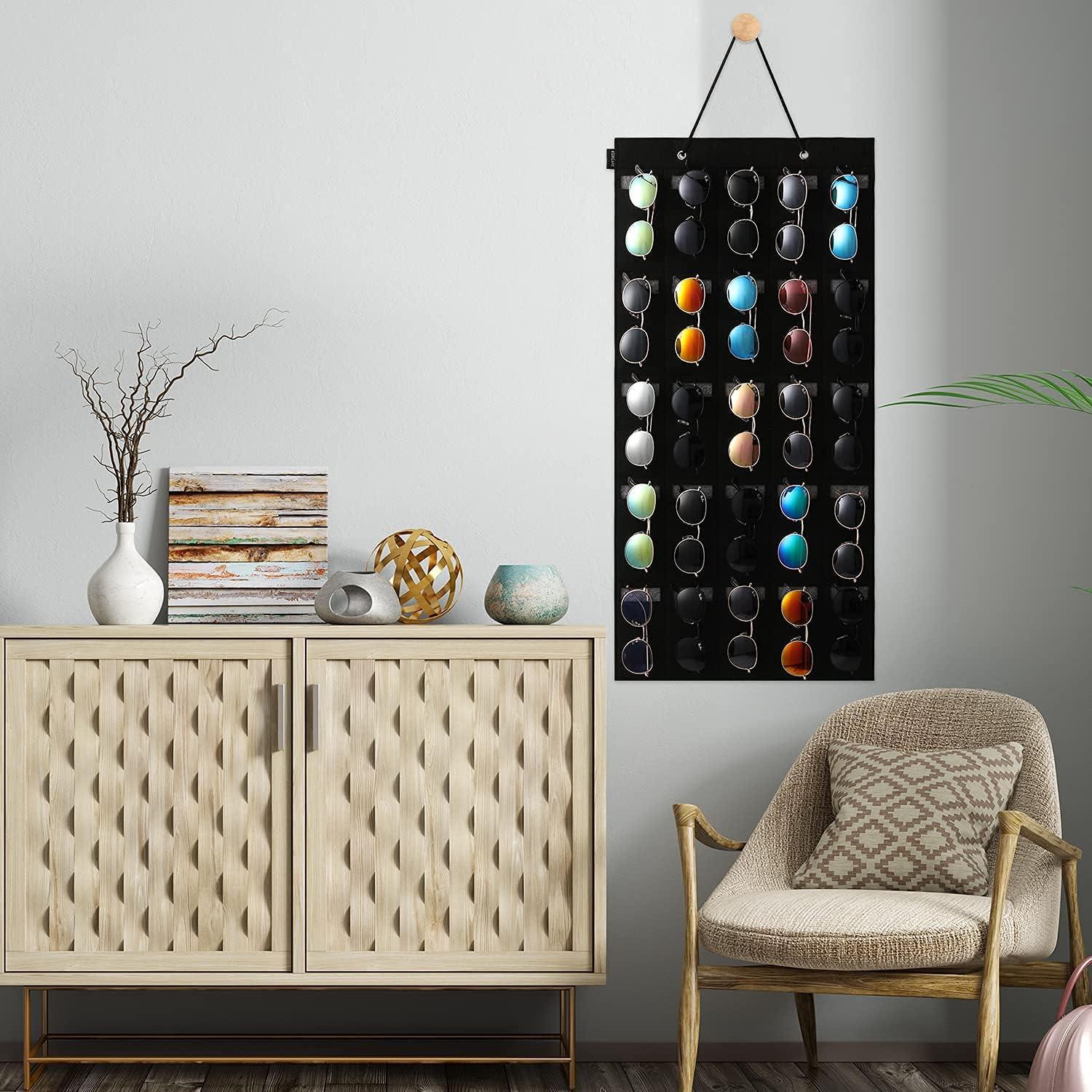 Organizador de Gafas de Sol KGMCARE 25 Compartimentos Negro