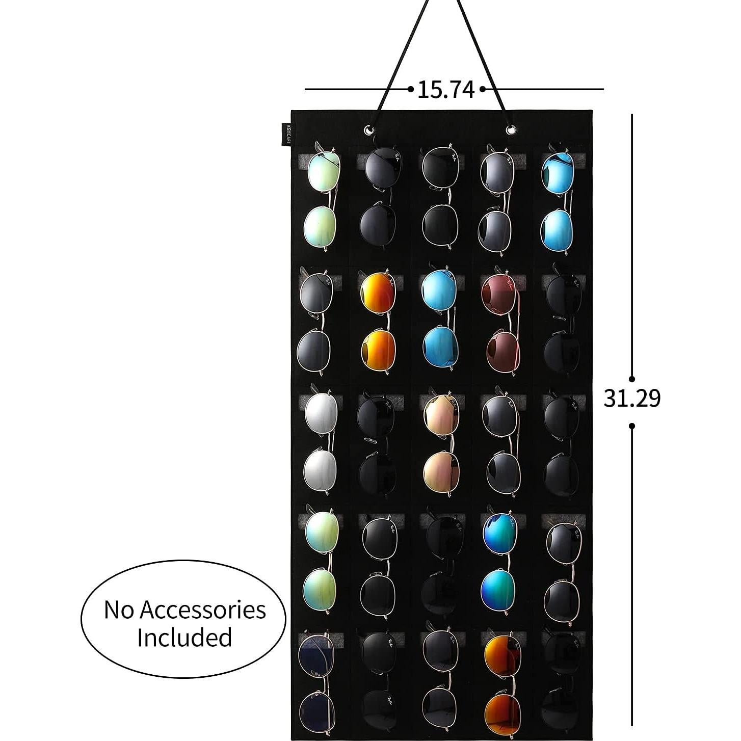 Organizador de Gafas de Sol KGMCARE 25 Compartimentos Negro