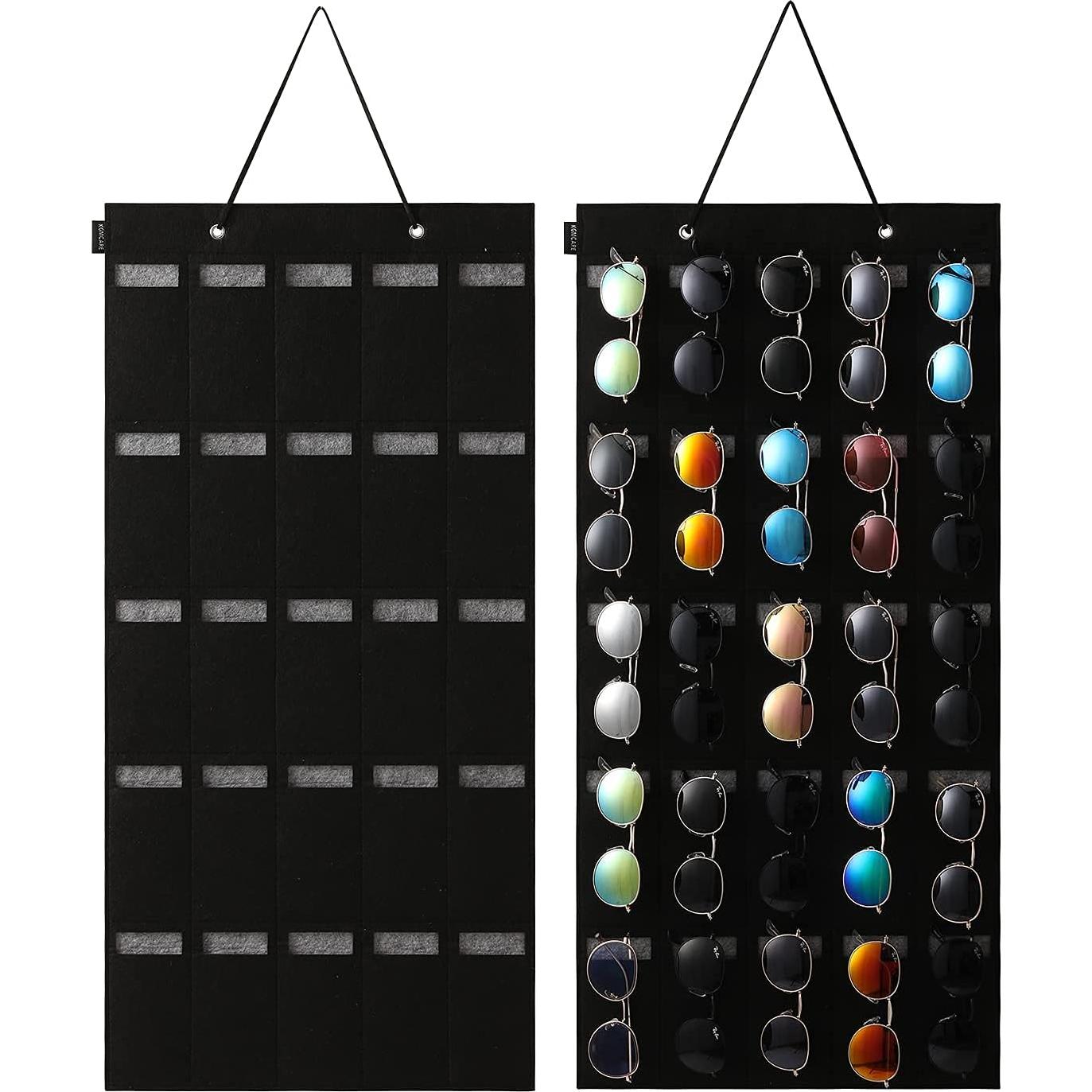 Organizador de Gafas de Sol KGMCARE 25 Compartimentos Negro
