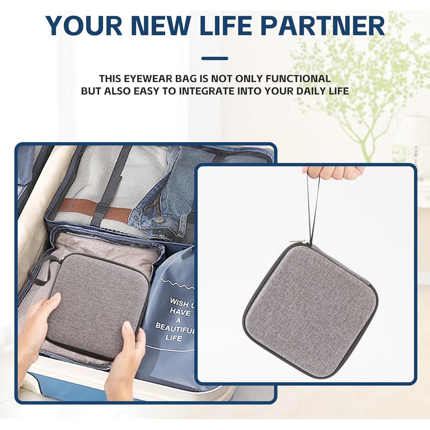 Estuche Organizador de Gafas de Sol Gris 4 Ranuras