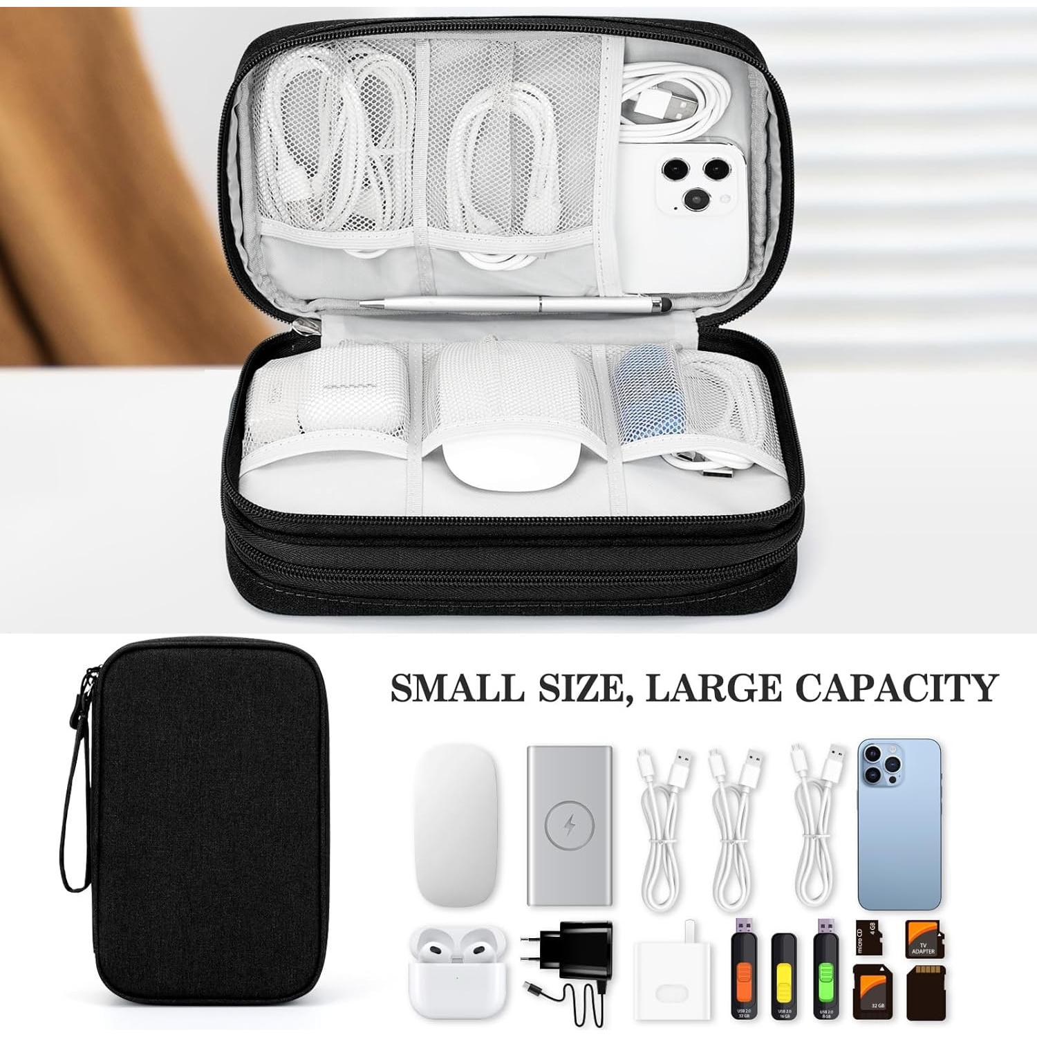 Organizador de Cables FYY Grande Doble Capa Impermeable Negro