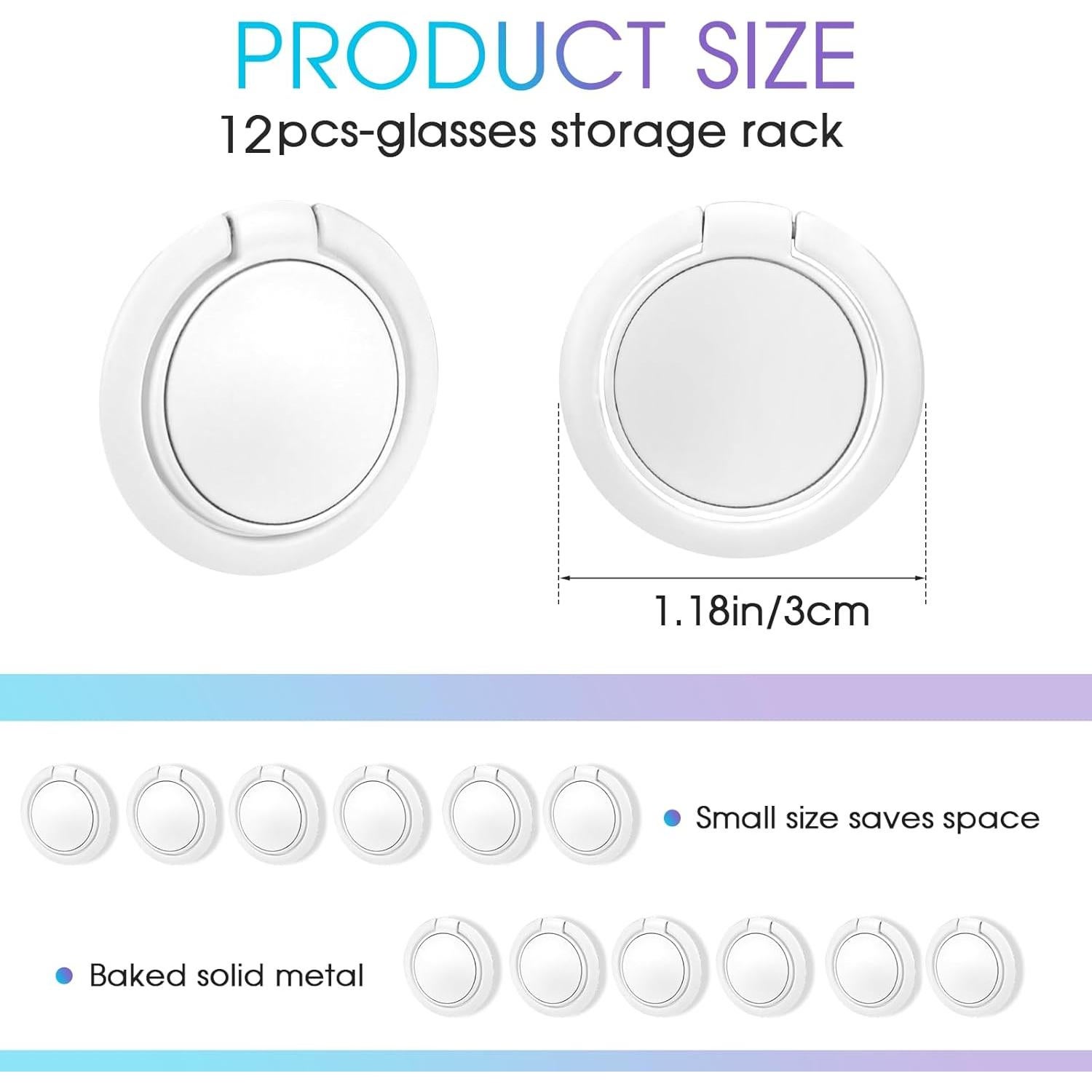 Organizador de Gafas de Sol 12 Paquetes Metal Blanco Hariendny