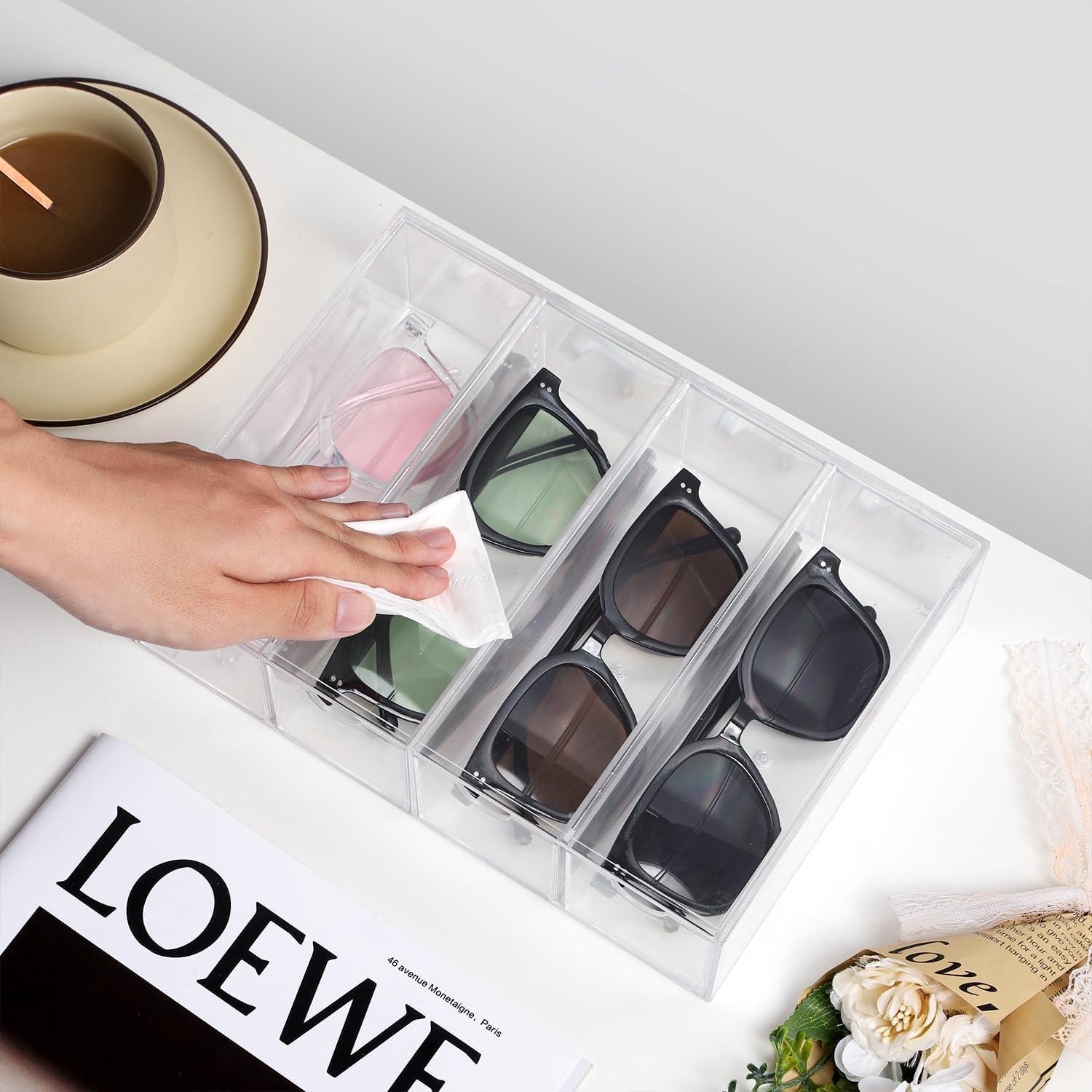 Organizador de Gafas de Sol RAMFIYN Acrílico Transparente 4 Cajones