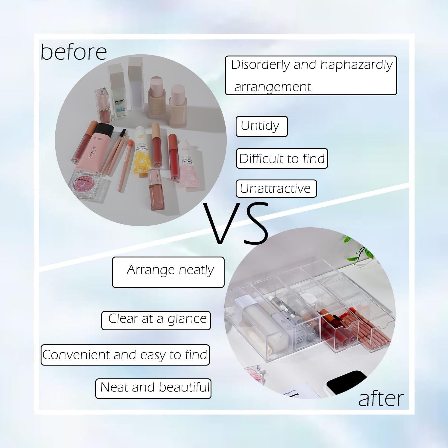 Organizador de Gafas de Sol RAMFIYN Acrílico Transparente 4 Cajones