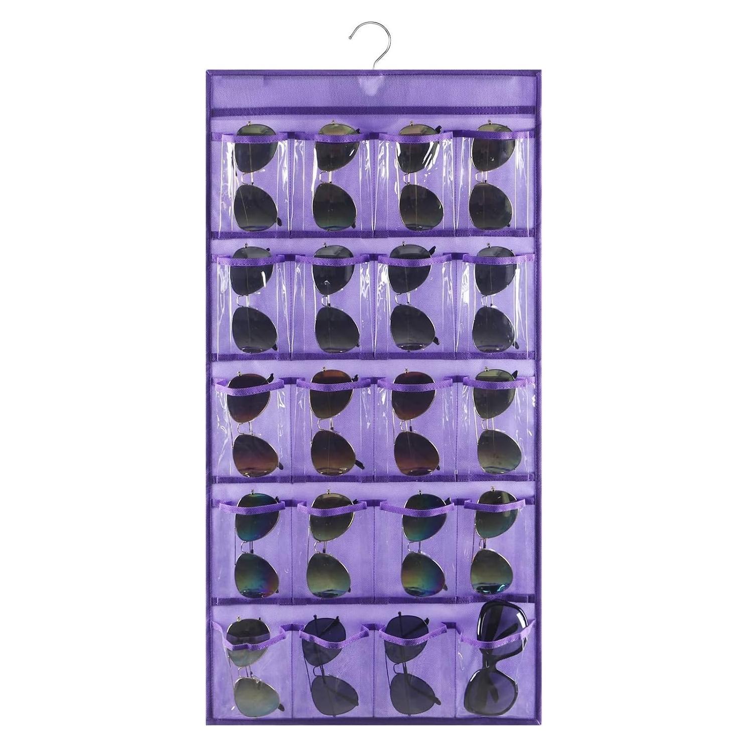 Organizador de Gafas de Sol ANIZER Colgante Púrpura 20 Compartimentos