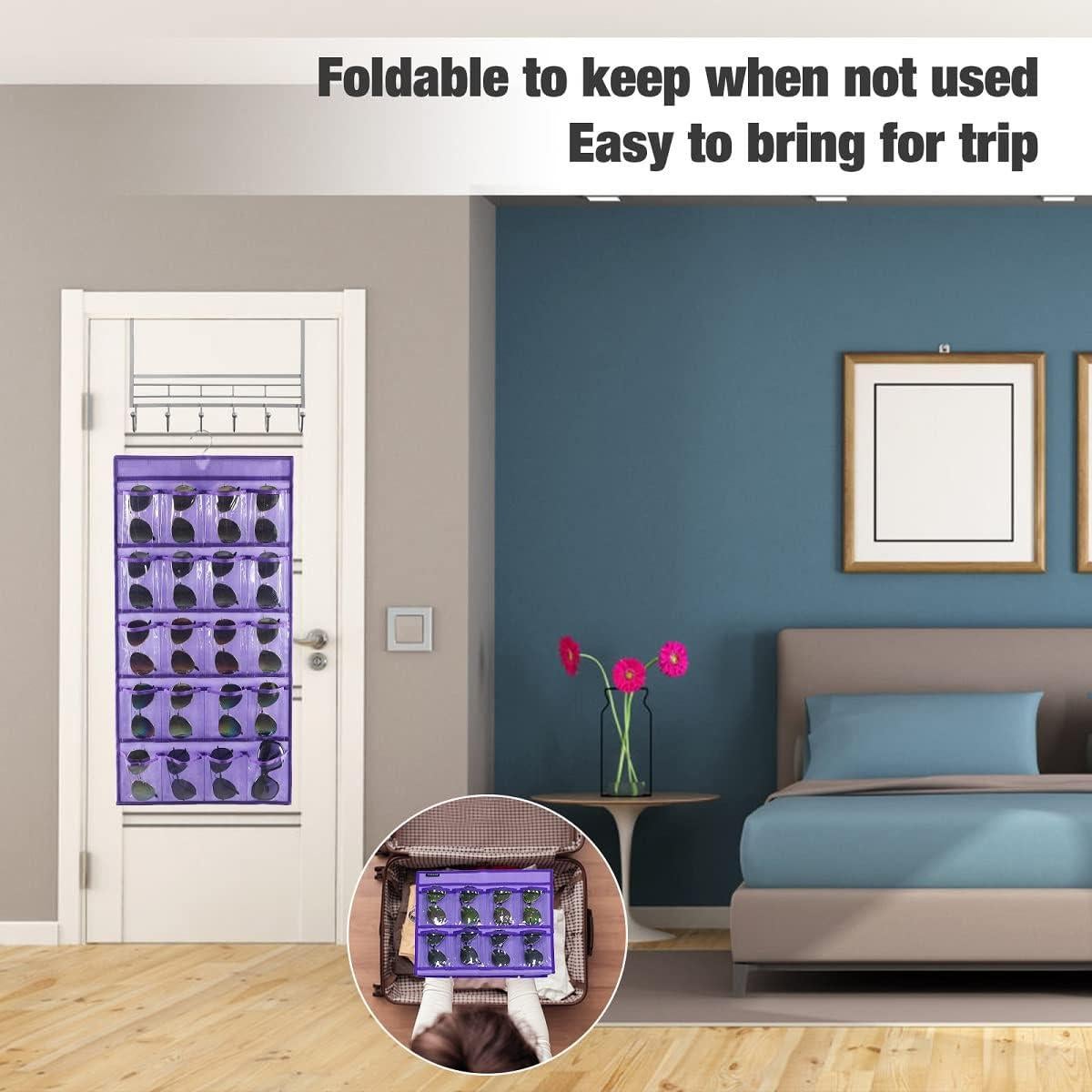 Organizador de Gafas de Sol ANIZER Colgante Púrpura 20 Compartimentos