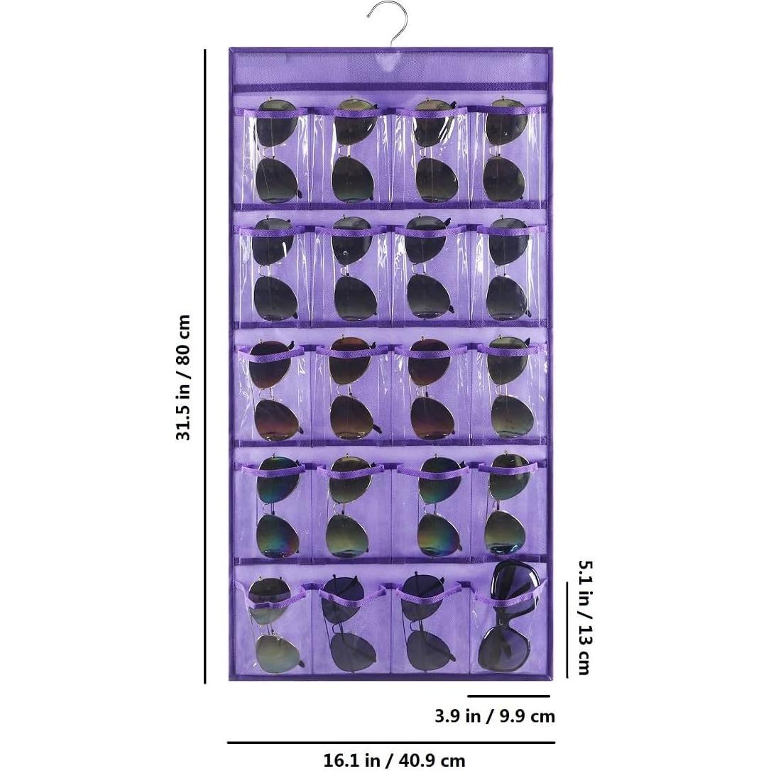 Organizador de Gafas de Sol ANIZER Colgante Púrpura 20 Compartimentos