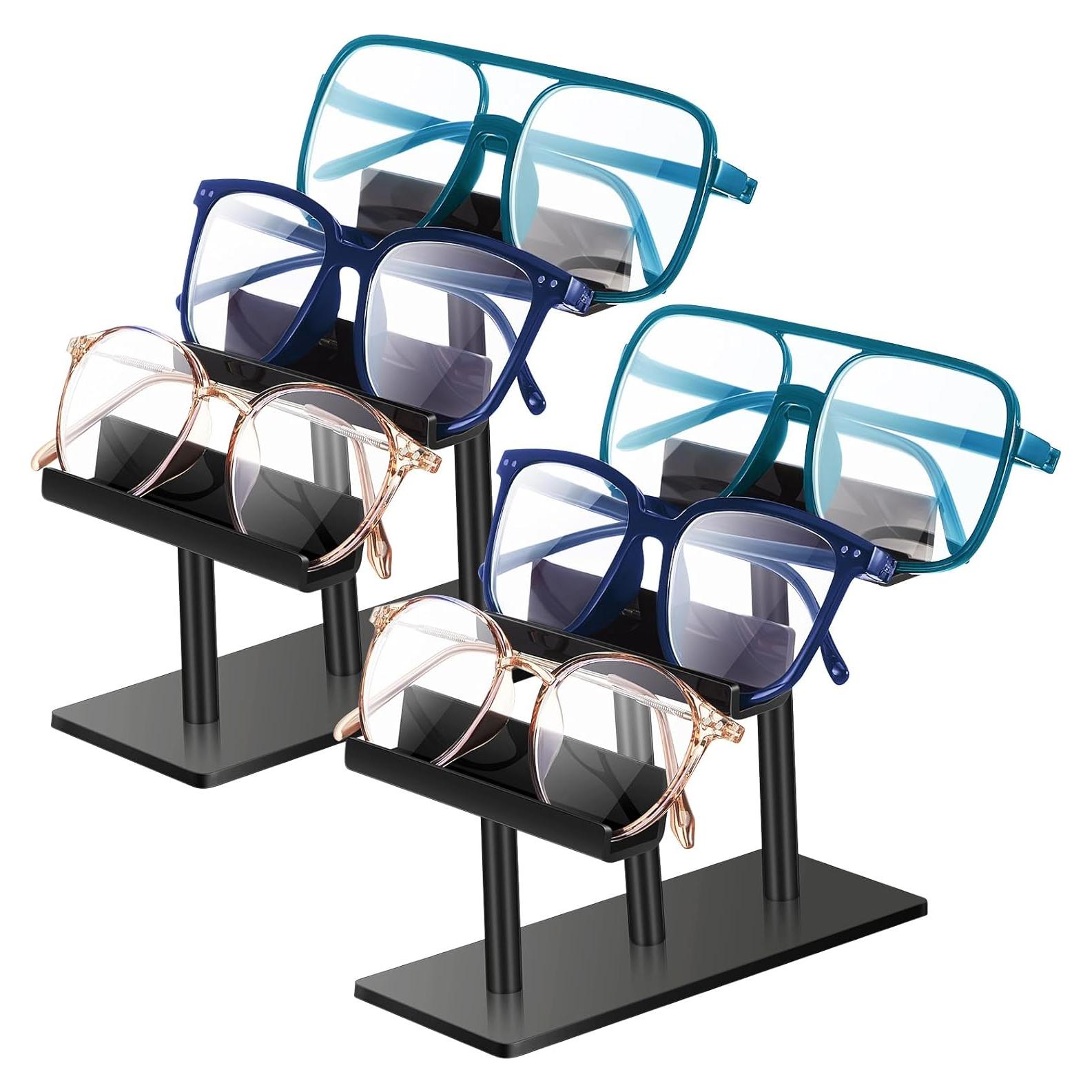 Soporte para Gafas Sintuff 2 Pcs 3 Niveles Acrílico Negro