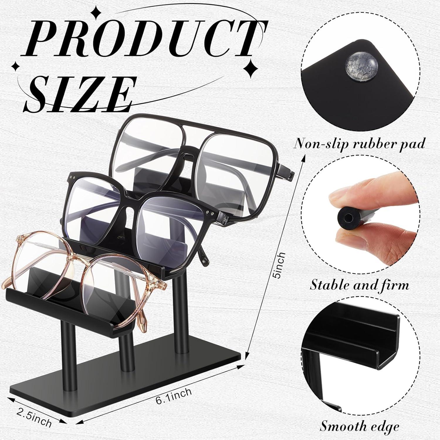 Soporte para Gafas Sintuff 2 Pcs 3 Niveles Acrílico Negro