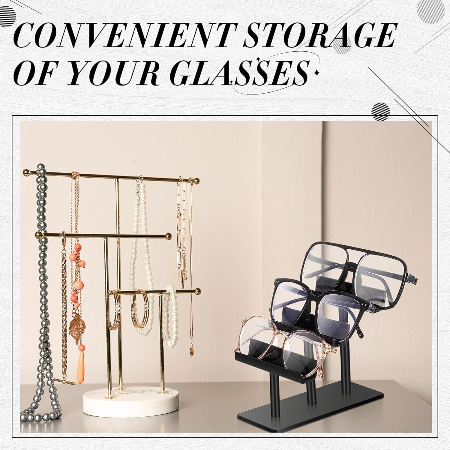 Soporte para Gafas Sintuff 2 Pcs 3 Niveles Acrílico Negro