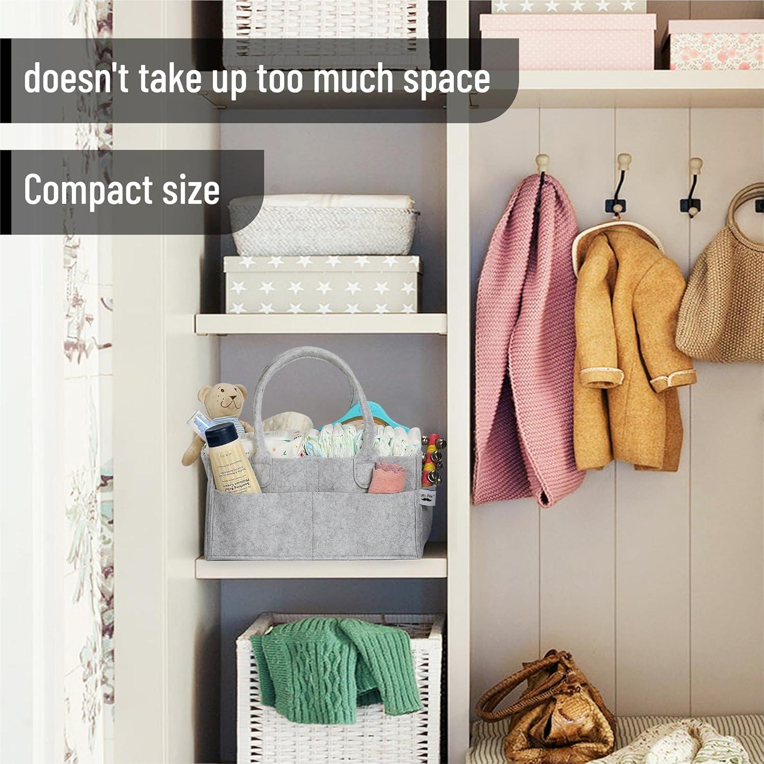 Organizador de Pañales Mr. Pen Gris Portátil 31.75x25.4x16 cm