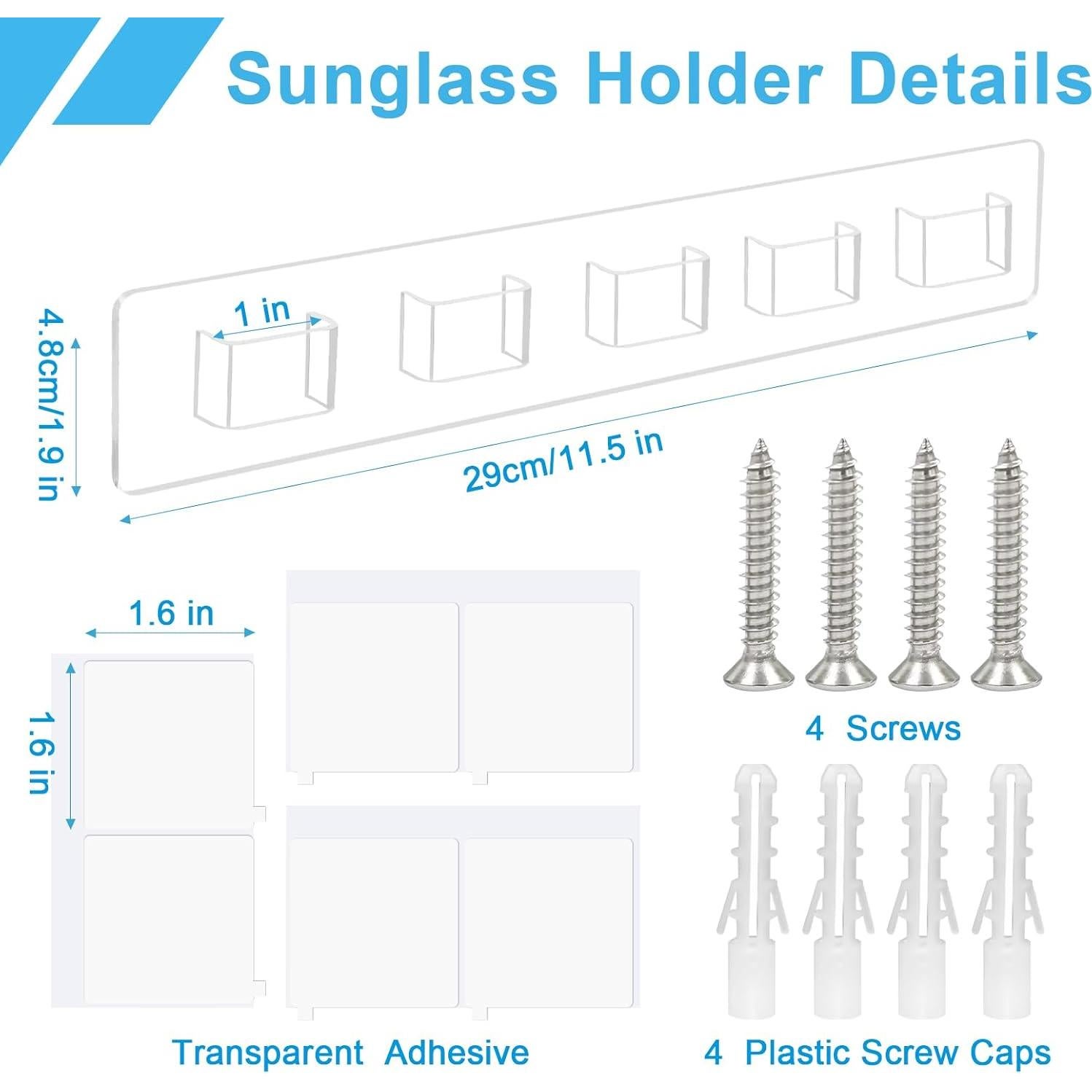 Organizador de Gafas de Sol Douildhaiy 5 Ranuras Transparente