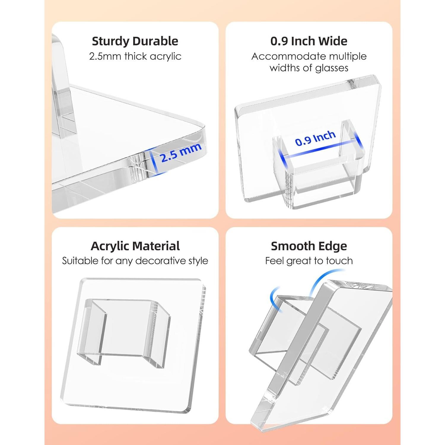Organizador de Gafas de Sol MaxGear, Acrílico Transparente, 4 Piezas