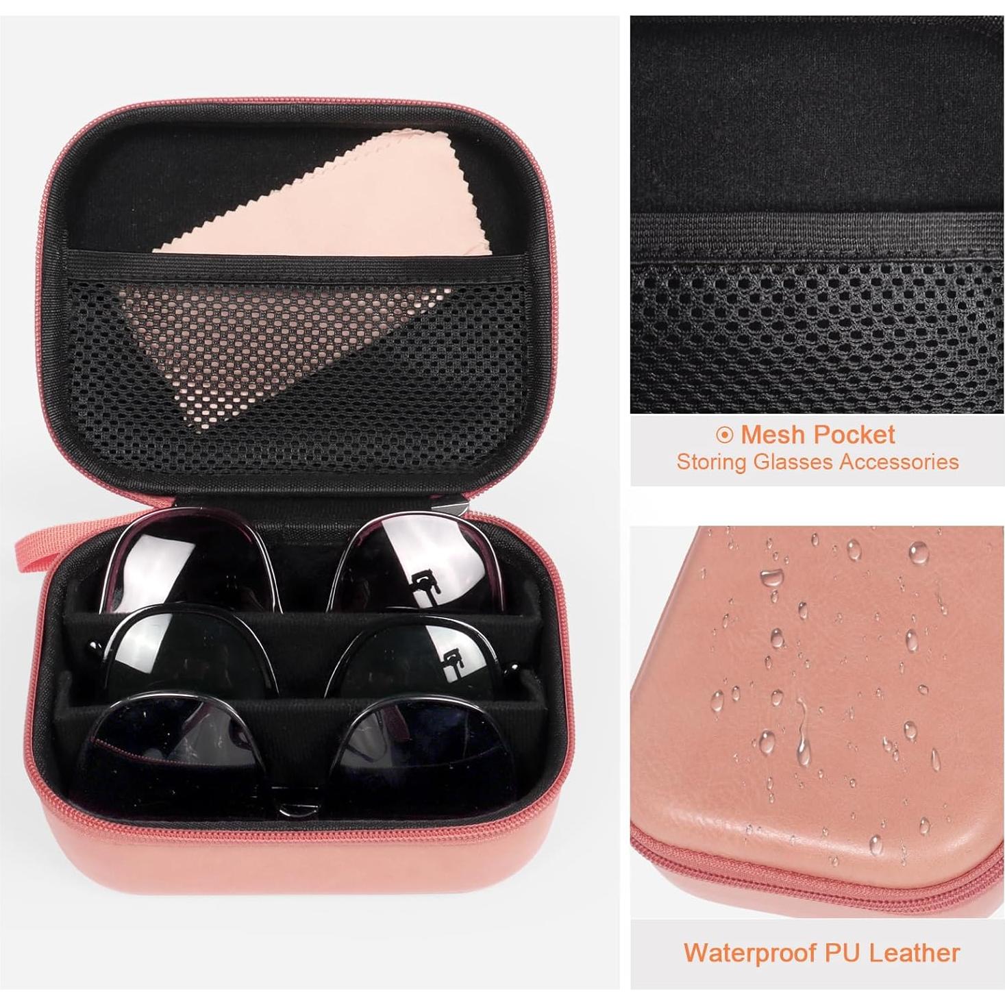 Estuche Organizador de Gafas Bukere Cuero PU Rosa 28x17.8cm