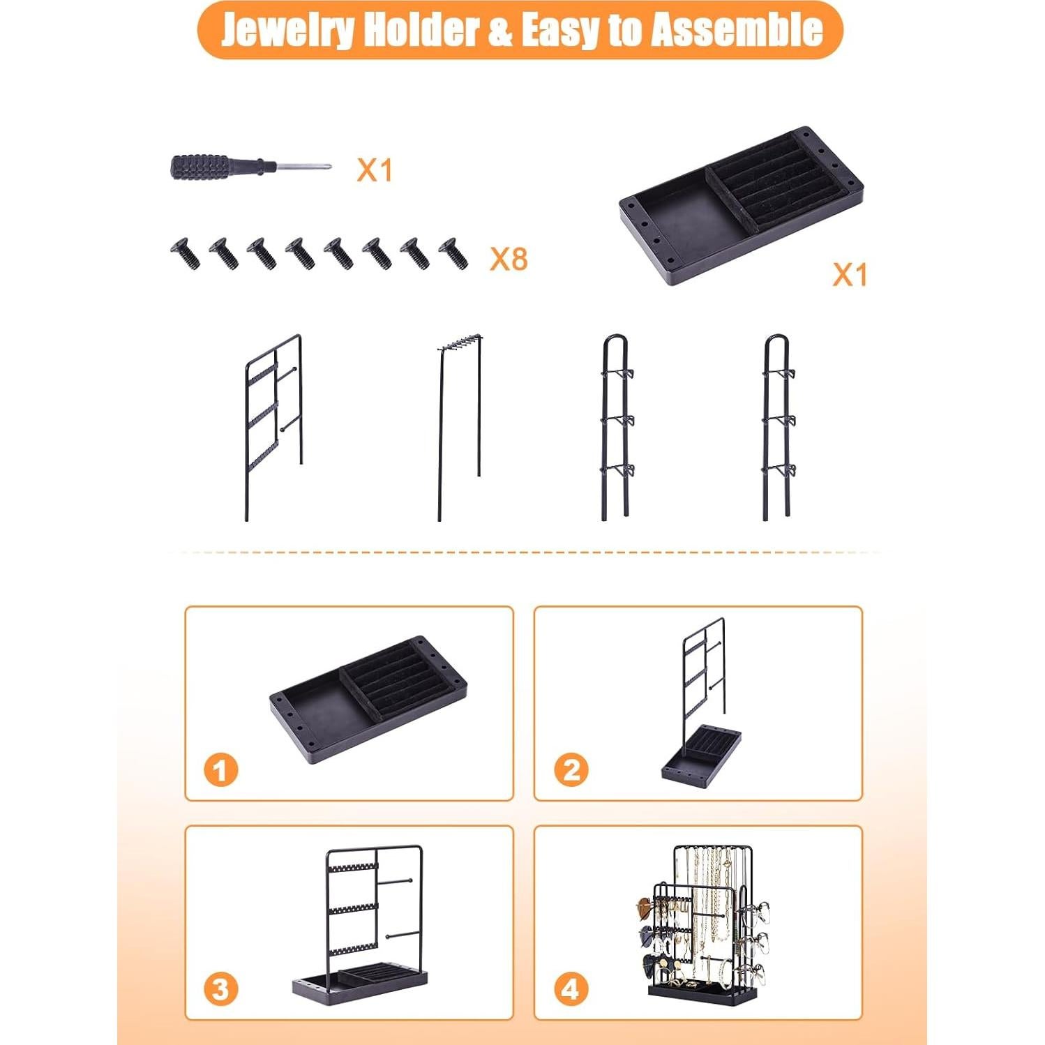 Soporte de Joyería Islifekey 3 Niveles para Collares y Gafas