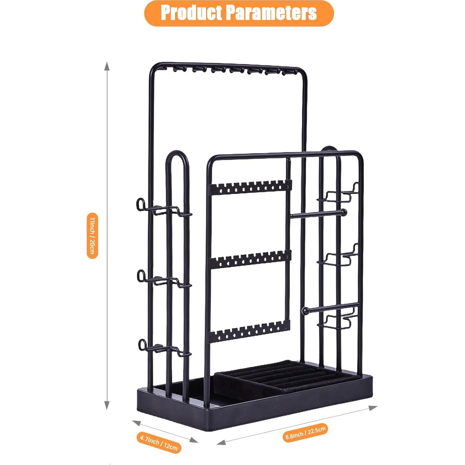 Soporte de Joyería Islifekey 3 Niveles para Collares y Gafas