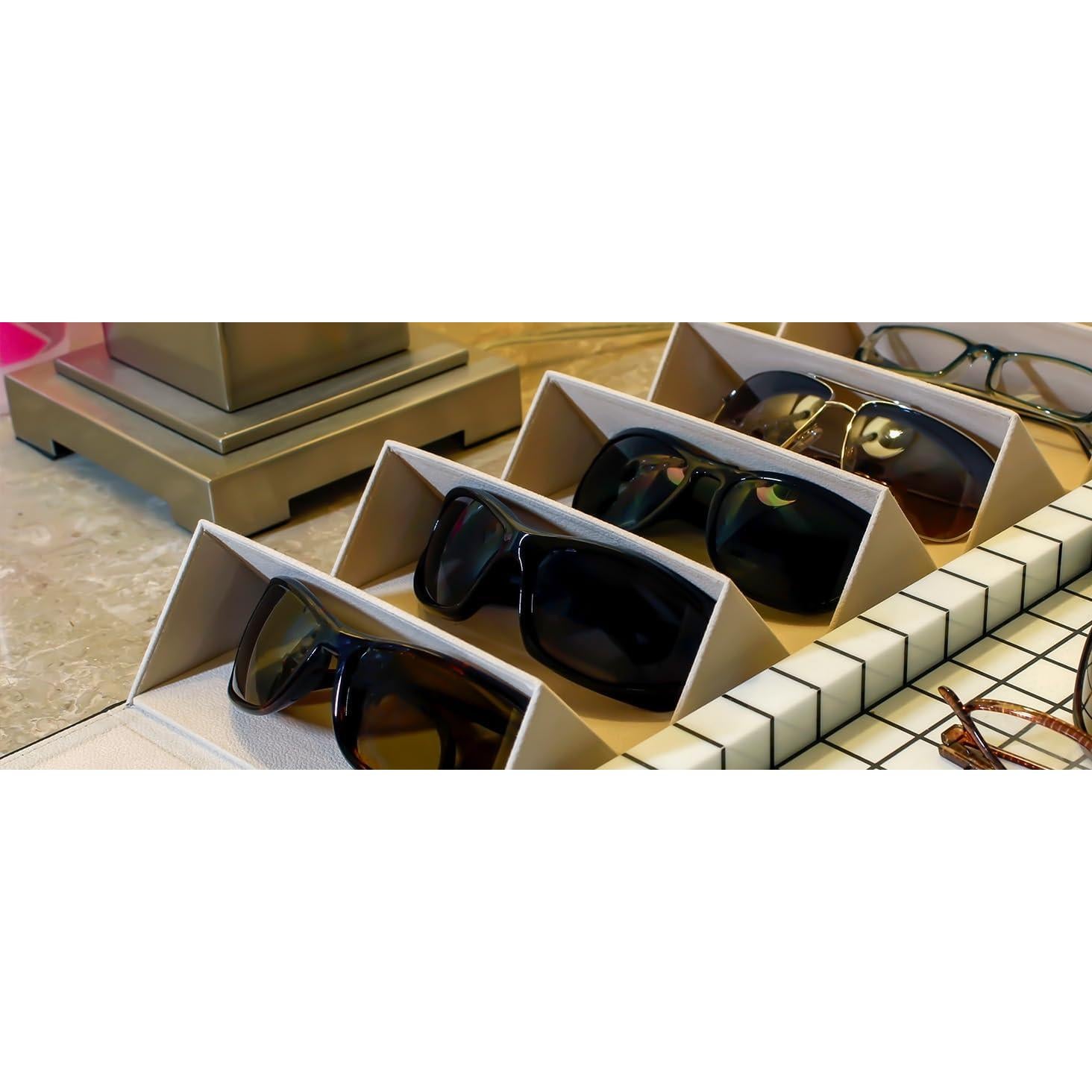 Organizador de Gafas de Sol Calabria 5 Ranuras Cuero Sintético