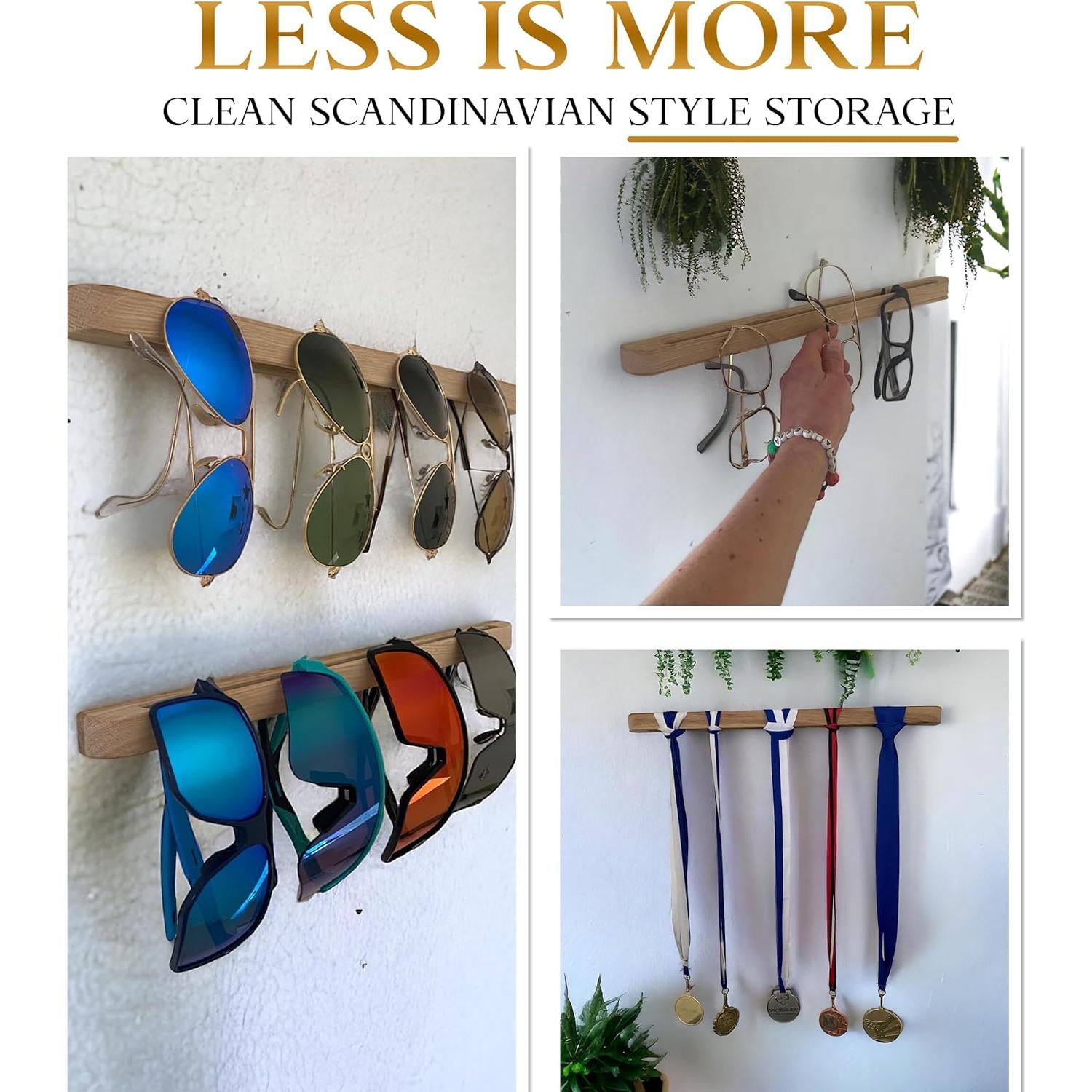 Soporte de Gafas de Sol Montado en Pared BOOSTYLIFE Roble