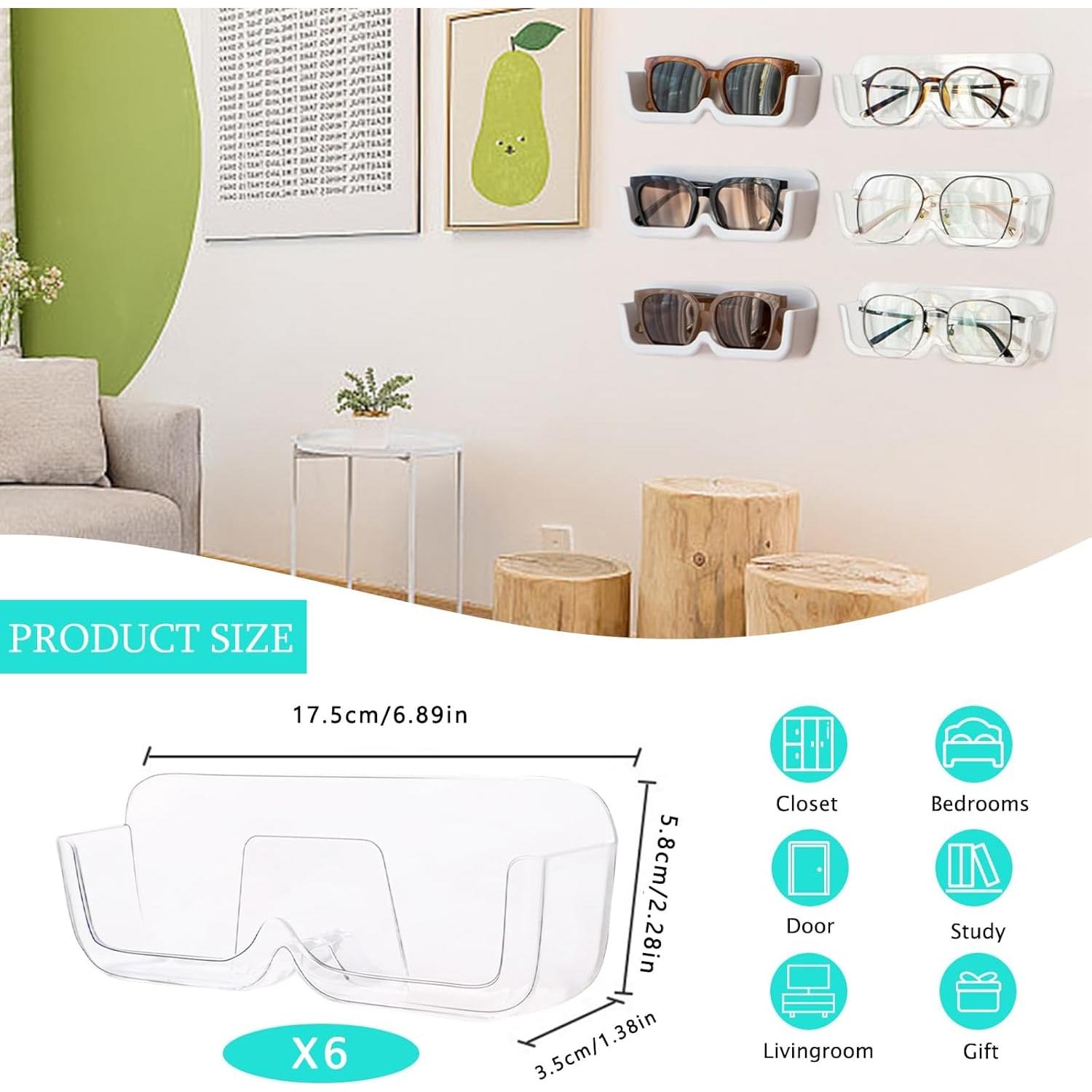 Organizador de Gafas de Sol MdakeGo 6 Compartimentos Transparente