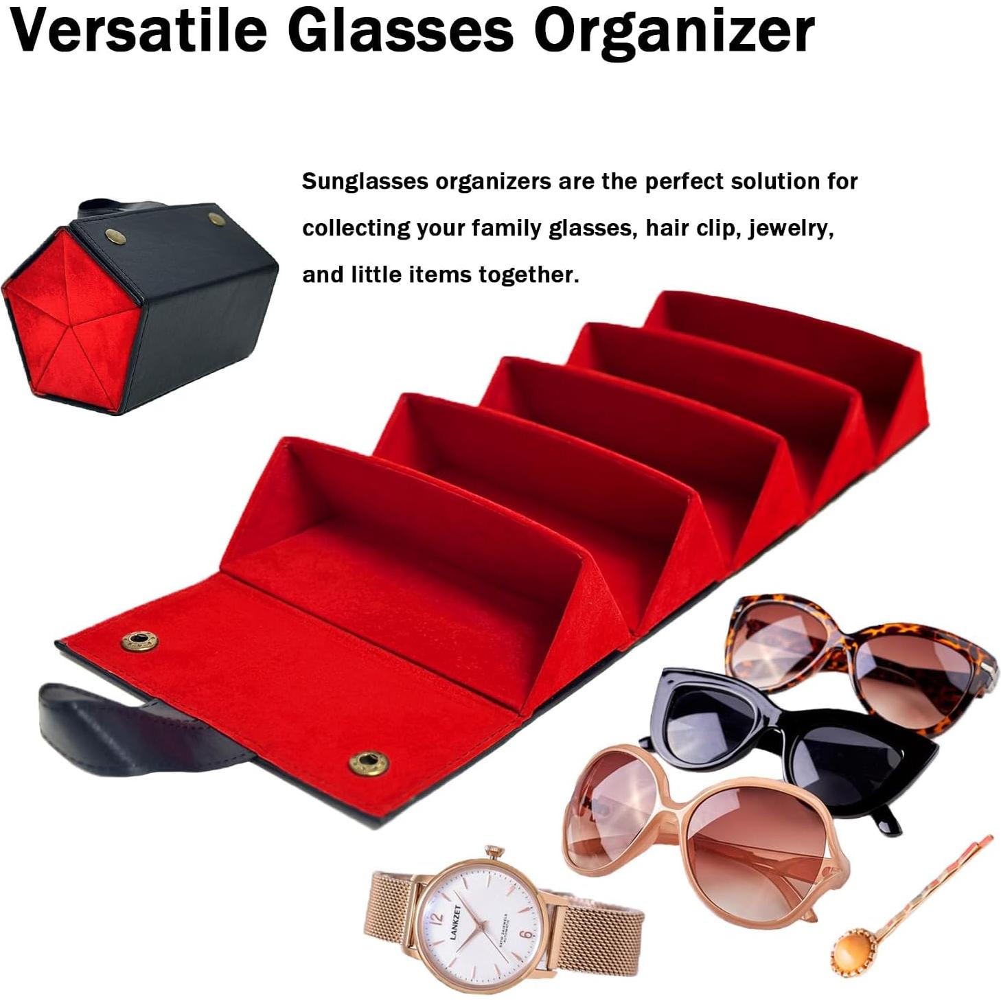 Organizador de Gafas de Sol Romantic Angels 5 Compartimentos Negro