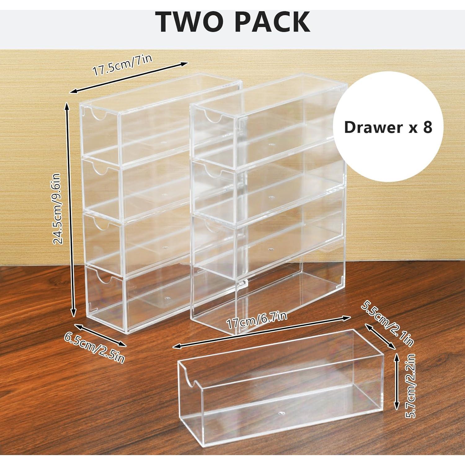 Organizador de Escritorio Acrílico YGFRSTO 2 Paquetes 8 Cajones