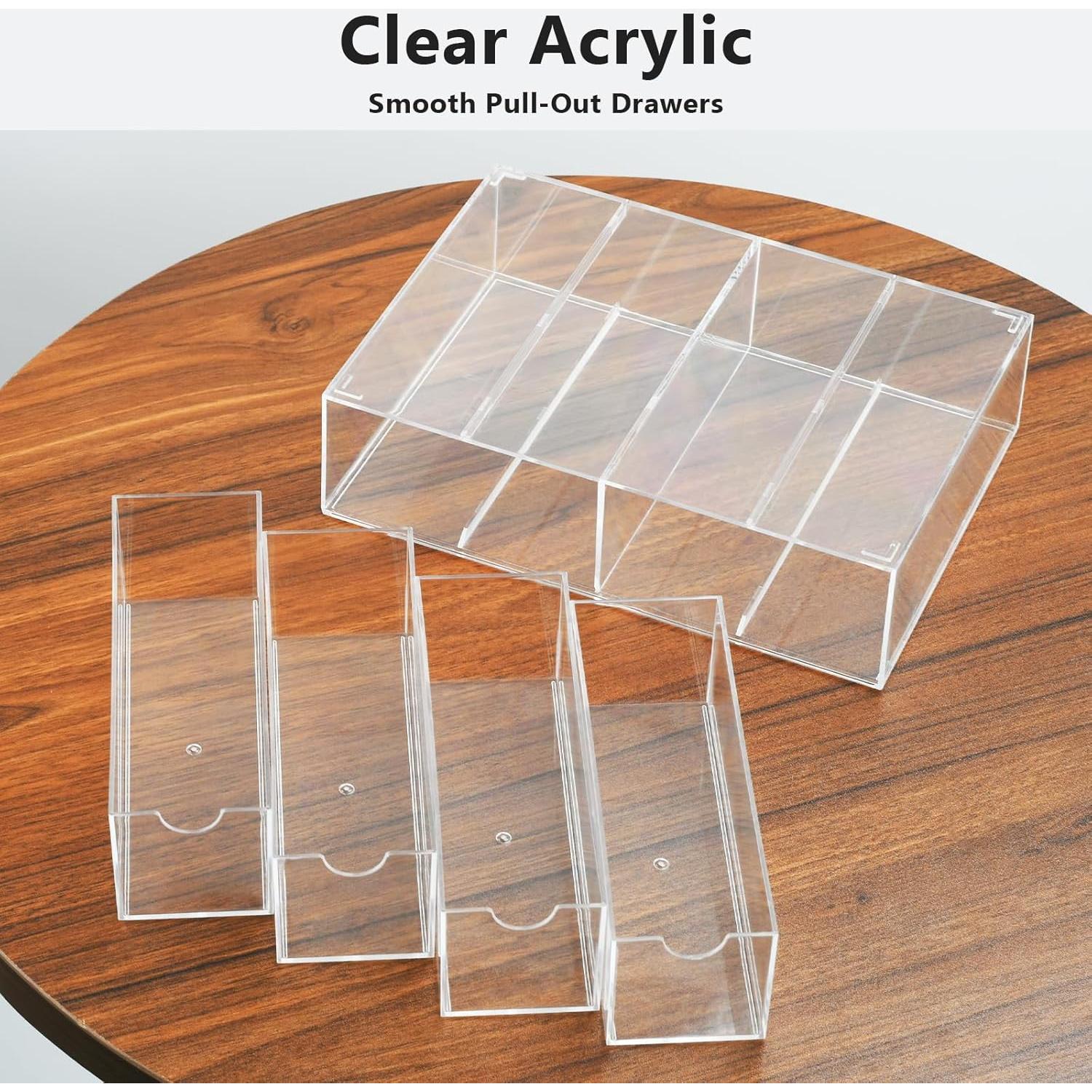Organizador de Escritorio Acrílico YGFRSTO 2 Paquetes 8 Cajones