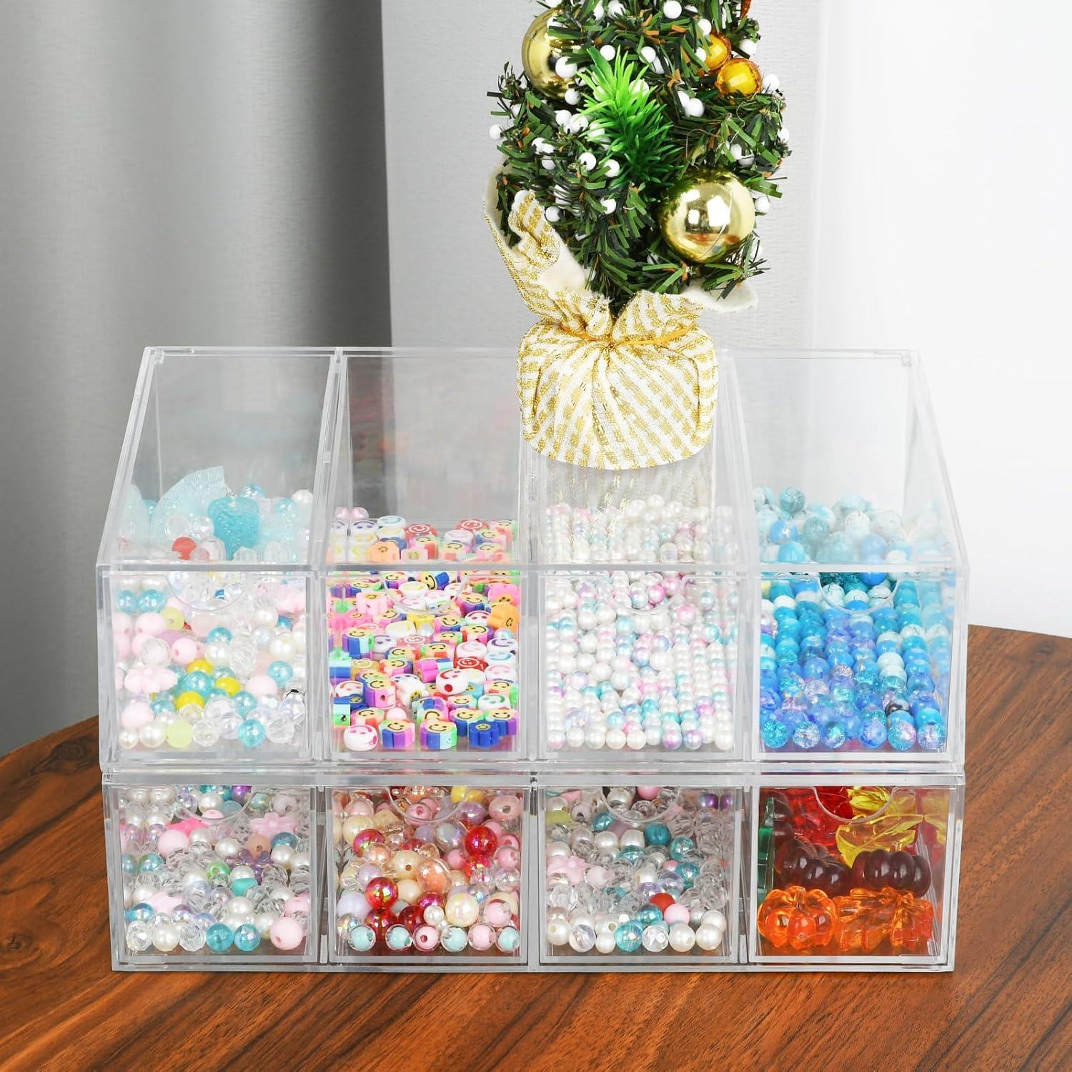 Organizador de Escritorio Acrílico YGFRSTO 2 Paquetes 8 Cajones