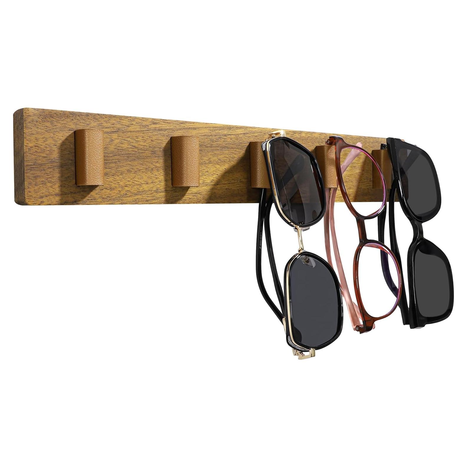 Soporte de Gafas de Pared Spaceneat - 5 Ranuras Nogal