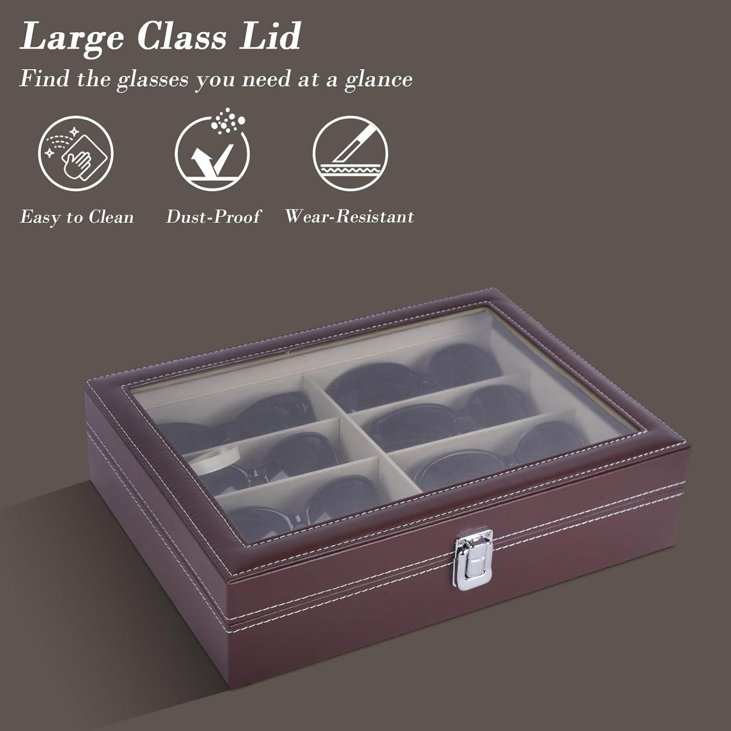 Estuche de Almacenamiento de Gafas AUTOARK Cuero Marrón