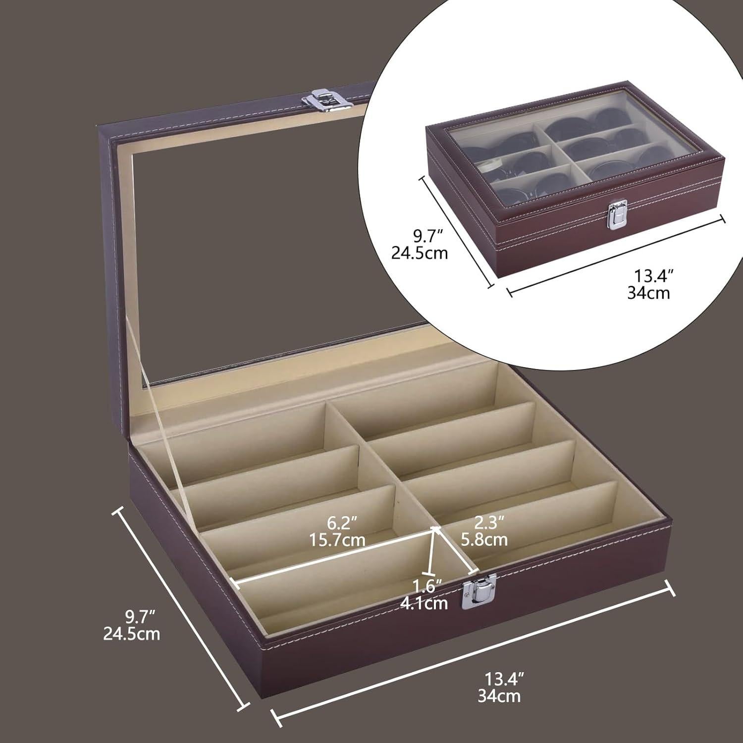 Estuche de Almacenamiento de Gafas AUTOARK Cuero Marrón