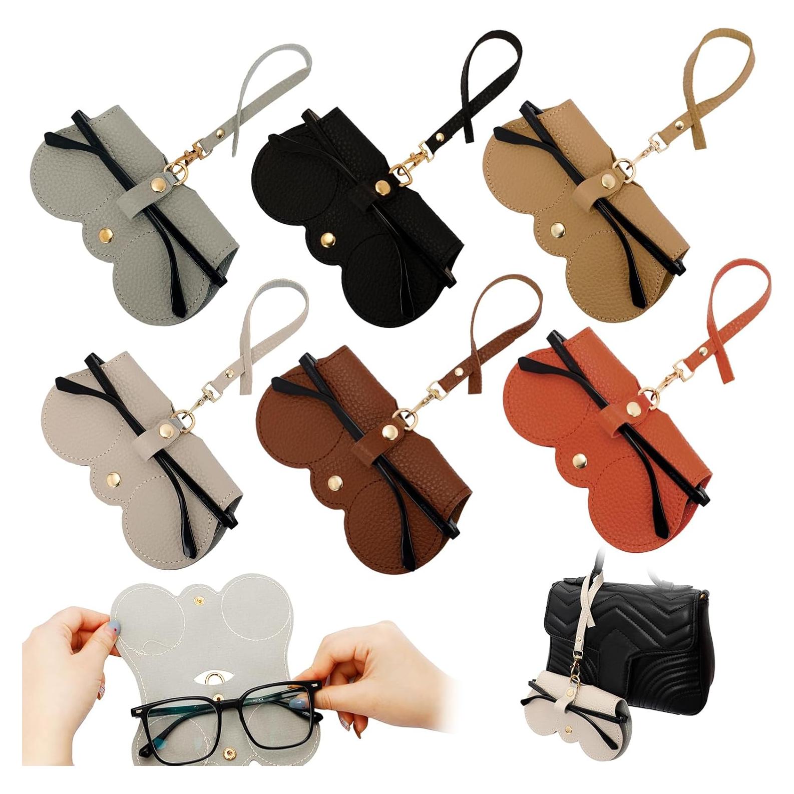Estuche de Gafas de Cuero Suave 6 Piezas Organizador