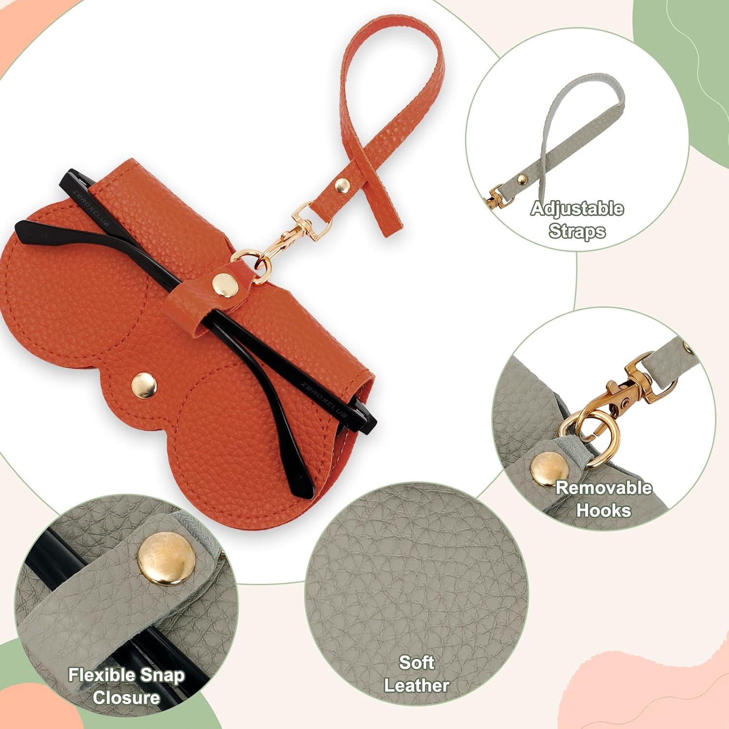 Estuche de Gafas de Cuero Suave 6 Piezas Organizador